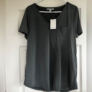 Two Brand New With Tags Grey Green Envelope Pocket Tees T-Shirts Free shipping!